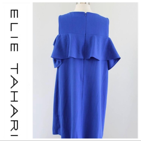 💕SALE Tahari ASL Ruffled Cold Shoulder Mini Dress - Picture 8 of 16